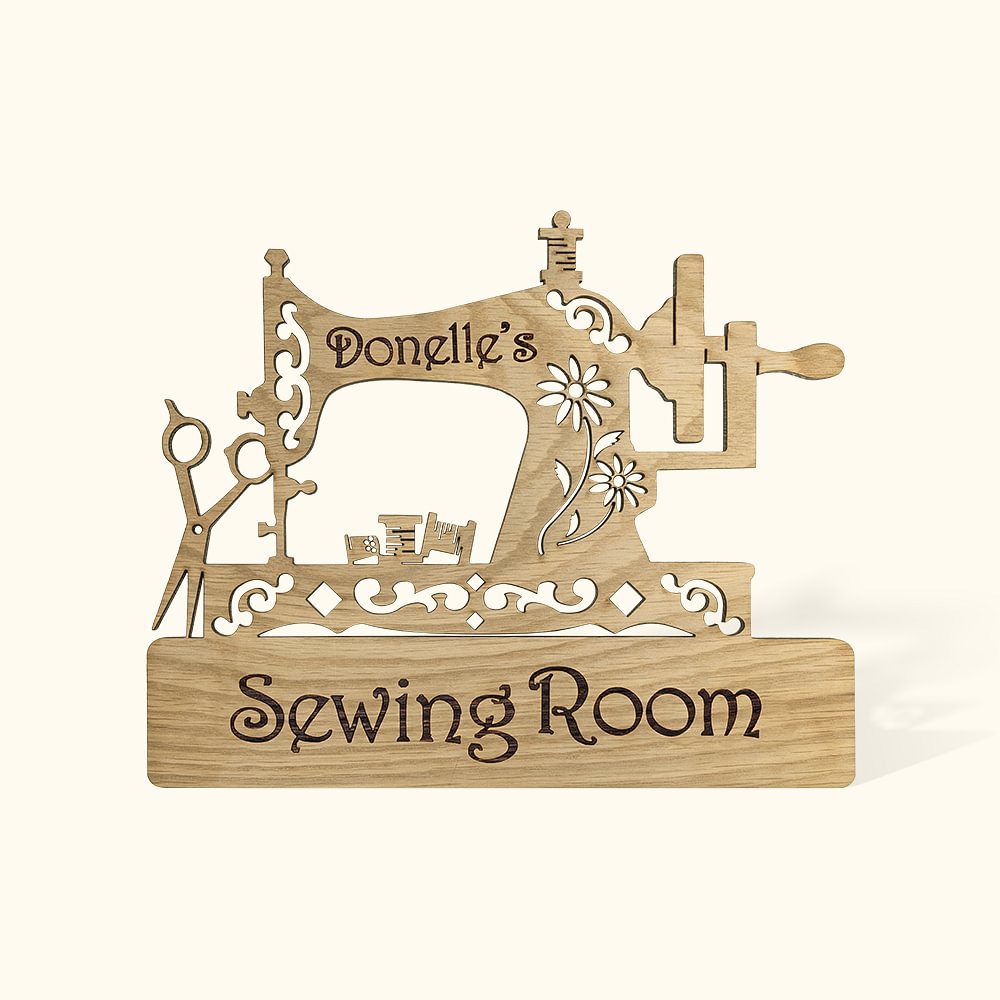 Enseigne en bois personnalisée pour salle de couture Décoration intérieure