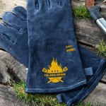 Personalized The Grill Father BBQ Insulated Cowhide Leather Pair of Gloves with Name Cooking Accessories Father's Day Birthday Gift for Men Dad