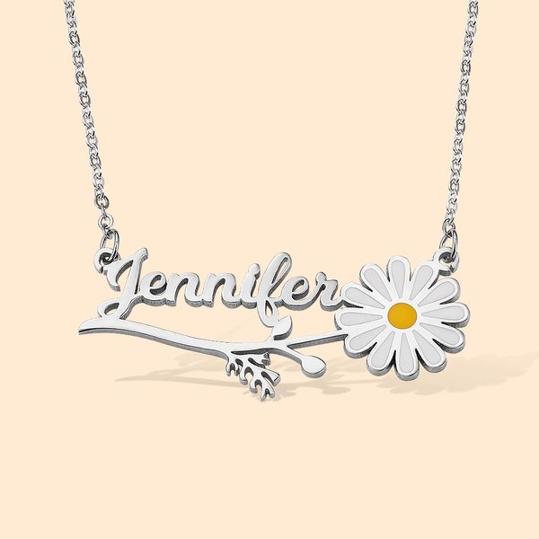 Collar personalizado con nombre de margarita