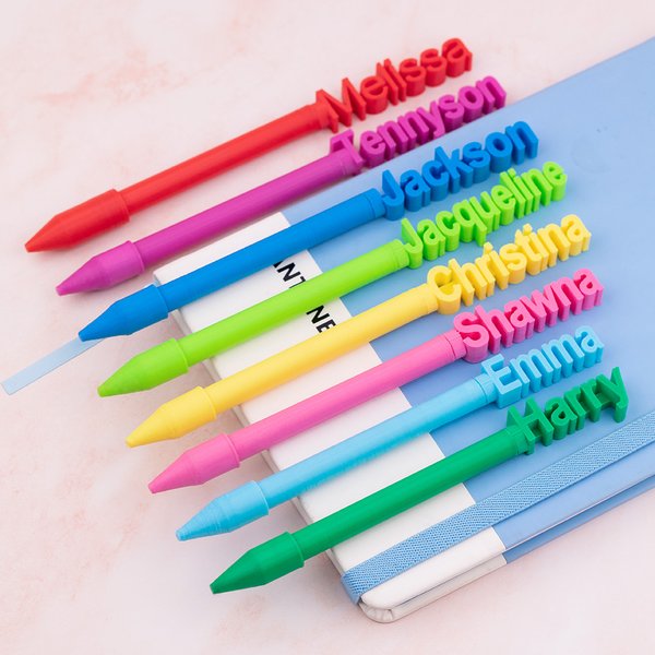 3 bolígrafos personalizados con nombre impresos en 3D multicolor de 0,5 mm Regalo de vuelta al cole para profesores, estudiantes y compañeros de trabajo by Callie