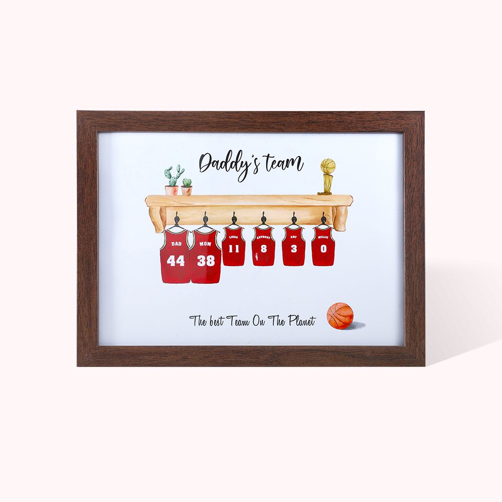 Tableau Personnalisé avec Nom et Texte Style Basketball Décoration Murale Cadeau pour Famille