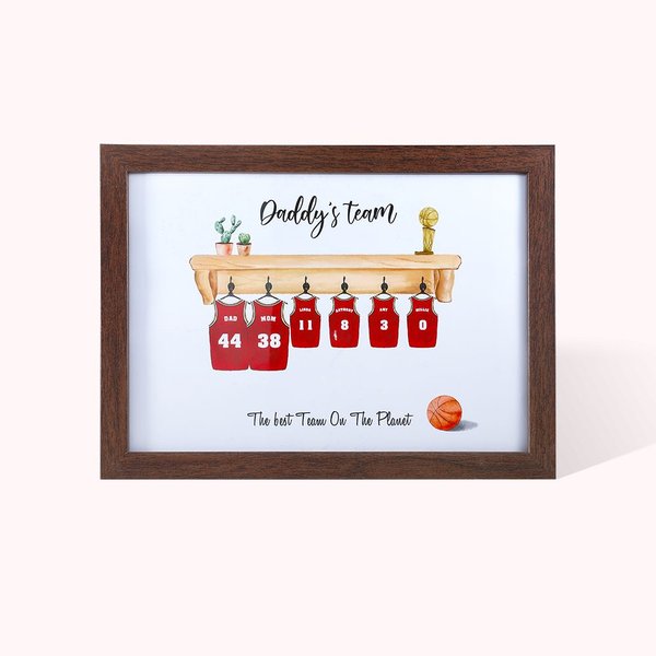 Basketball Team Shirt Print Frame