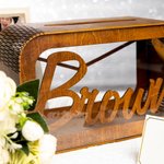 Boîte à cartes de mariage en bois personnalisée et gravée avec nom et date Cadeau de mariage pour les jeunes mariés