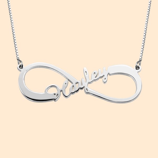 Personalisierte Sterling Silber 1 - 8 Namen Unendlichkeit Liebe Halskette Muttertag Geschenk für Frauen