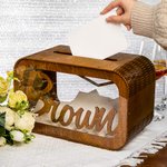 Boîte à cartes de mariage en bois personnalisée et gravée avec nom et date Cadeau de mariage pour les jeunes mariés
