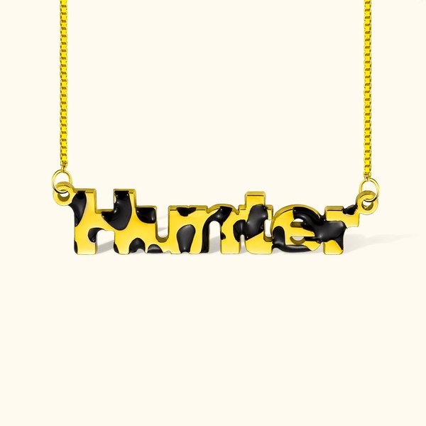 Custom Name Leopard Print Necklace