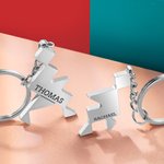 Personalisiertes Namen-Schlüsselanhänger-Set mit Geometrischen Elementen