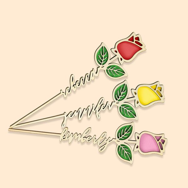 Puinen nimi Rose koristelu naisille