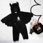 Tuta con cappuccio ricamata su misura per bambini di Halloween a colori con zucca