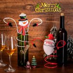 Porte-bouteille de vin personnalisé Père Noël ou bonhomme de neige ornement de Noël