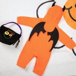 Tuta con cappuccio ricamata su misura per bambini di Halloween a colori con zucca