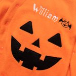 Tuta con cappuccio ricamata su misura per bambini di Halloween a colori con zucca