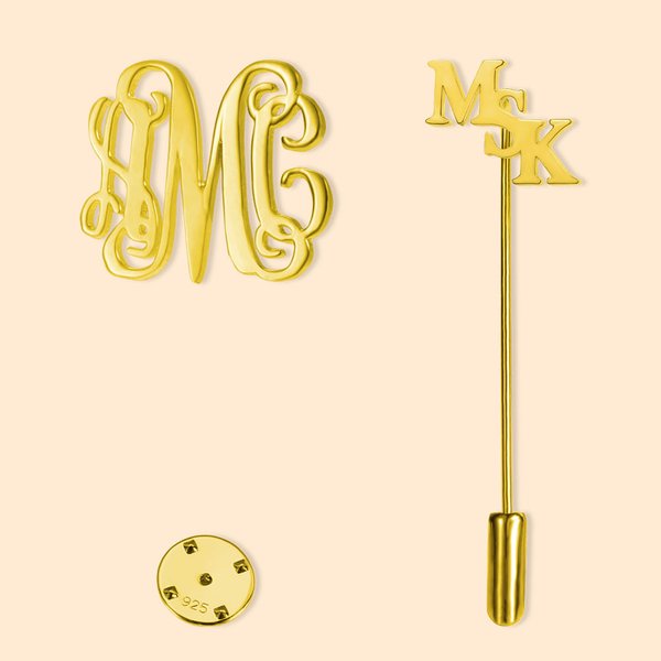 Personalizzato Monogram iniziale Lapel Spilla Pin Compleanno Matrimonio Anniversario regalo per gli uomini