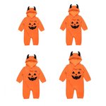Tuta con cappuccio ricamata su misura per bambini di Halloween a colori con zucca