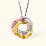 Anillo Ruso Personalizado Trinity Name Necklace With Children Names Birthday for Family