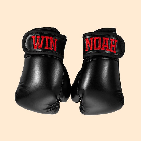 Gepersonaliseerde PU Leren Kinder Jeugd Bokshandschoenen met Geborduurde Naam voor Kickboksen Muay Thai MMA Verjaardag Cadeau voor Jongens Meisjes