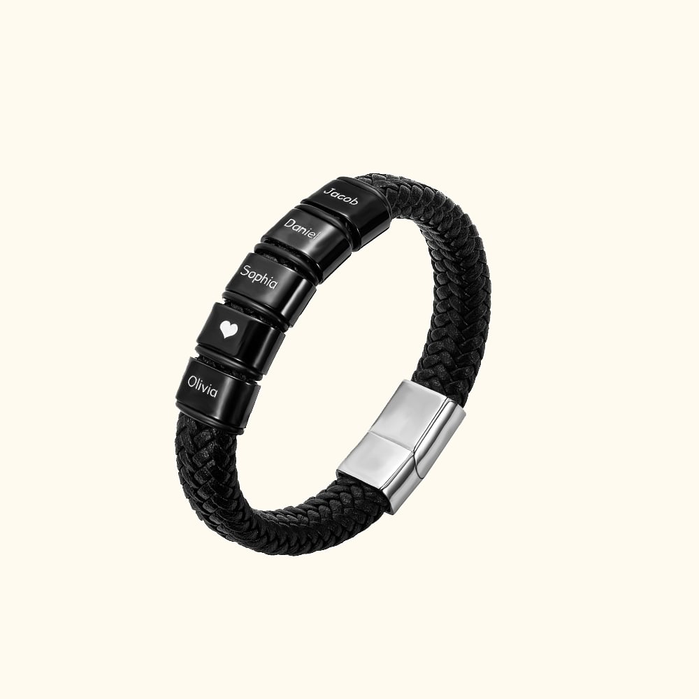 Bracelets en cuir à double nom pour petit(e) ami(e)
