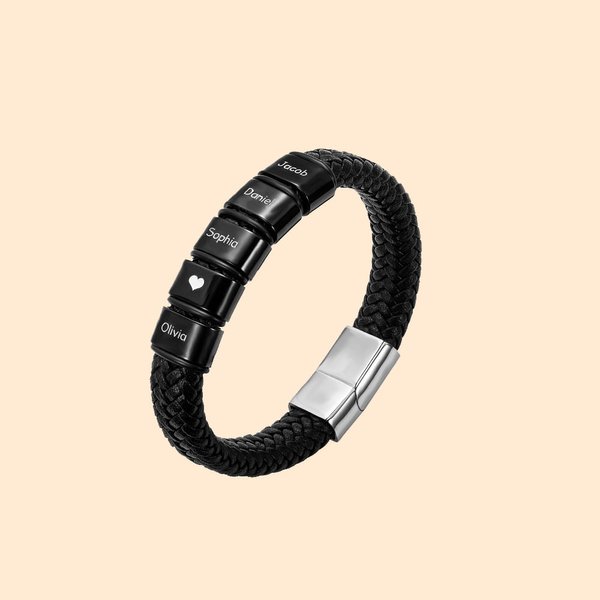 Bracelets en cuir à double nom pour petit(e) ami(e)