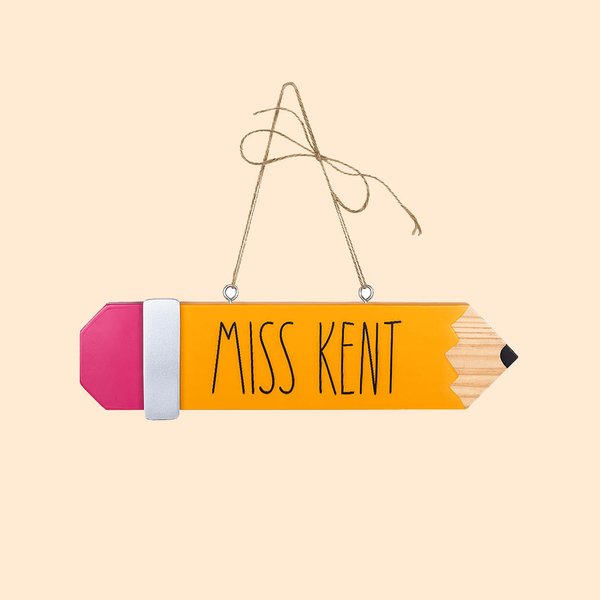 Personalized Wooden Pencil Teacher Classroom Sign