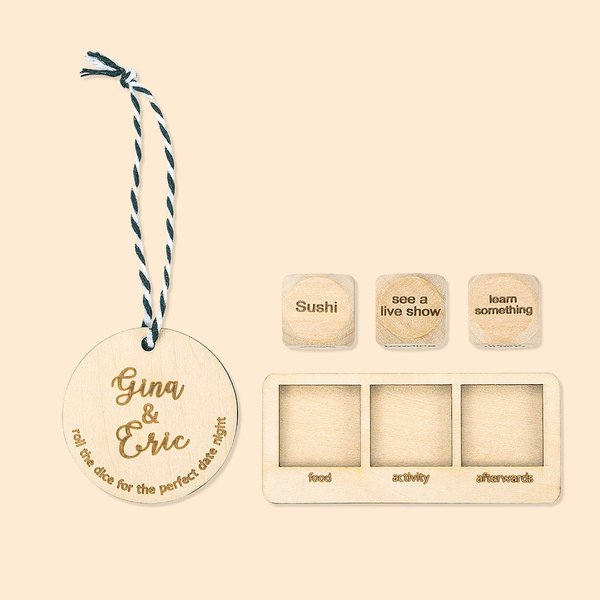 Personalized Engraved Wooden Date Night Dice
