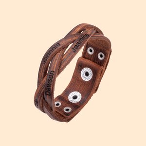 1 - 5 Namen Weben Leder Armbänder für Mütter