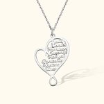 Personalized Hug and Love Heart Necklace with 1-8 Names Birthday Mother’s Day Gift for Mom Grandma