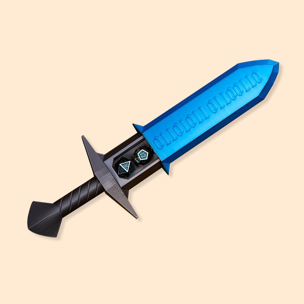 3D gedrucktes Schwert DND Würfel Box