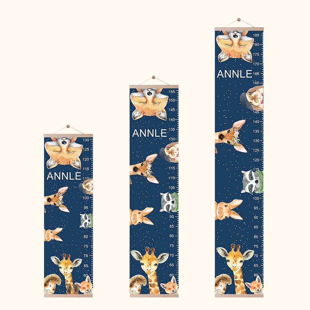 Cadeaux pour Enfants Tableau de Taille de Croissance Toile avec Prénom d'Enfants