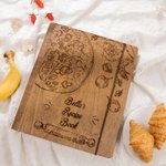 Personalized Wooden Blank Recipe Book Food Cook Book Journal Birthday Christmas Gift for Family Friend Cook Lover