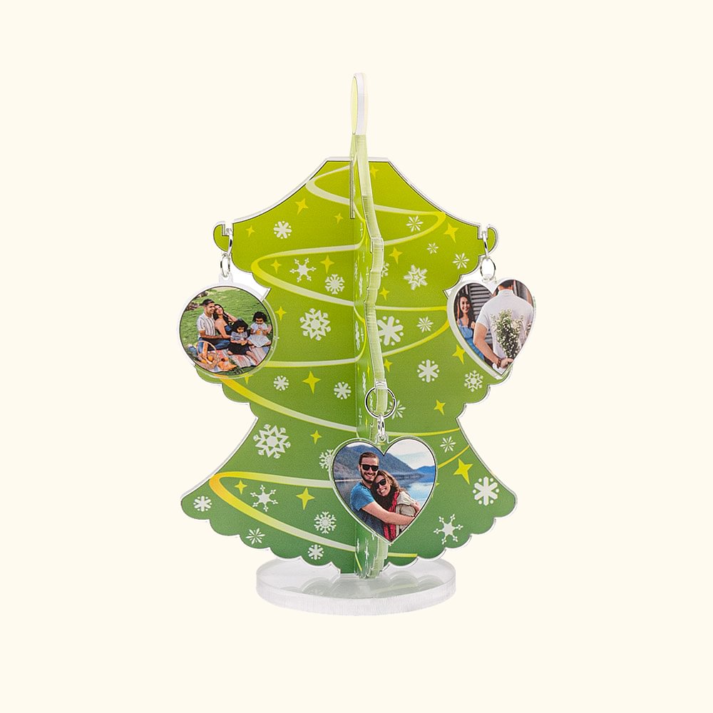 Décor de sapin de Noël personnalisé 2023 avec des breloques photo