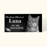 Personalized Photo Portrait Memorial Cat Gravestone Loss of Pet Gift