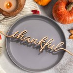Personalized Wooden Letters Table Decors 4 Pcs Party Place Cards Dinner Place Setting Autumn Winter Decor Thanksgiving Christmas Favor