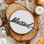Personalized Wooden Letters Table Decors 4 Pcs Party Place Cards Dinner Place Setting Autumn Winter Decor Thanksgiving Christmas Favor