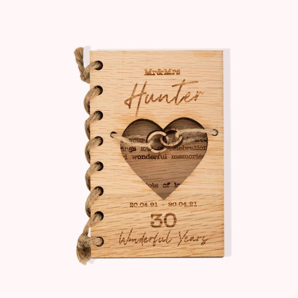 Handmade Wood Wedding Card Newlywed Gift