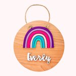 Kinder Regenbogen Namensschild für Dekoration im Kinderzimmer