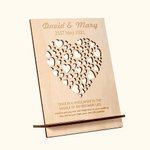 Plaque de Bénédiction en Bois Personnalisée avec Noms et Date Gravés Style Cœurs Évidés Cadeau Anniversaire Mariage Fête des Mères pour Couple Femme