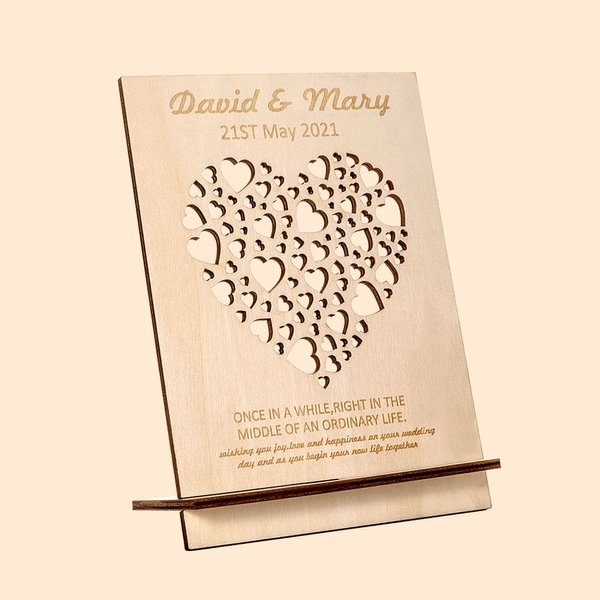 Engraved Wood Anniversary Plaque Sign