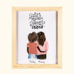 Personalized Mother and Daughter Digital Portrait Print Framed Wall Art