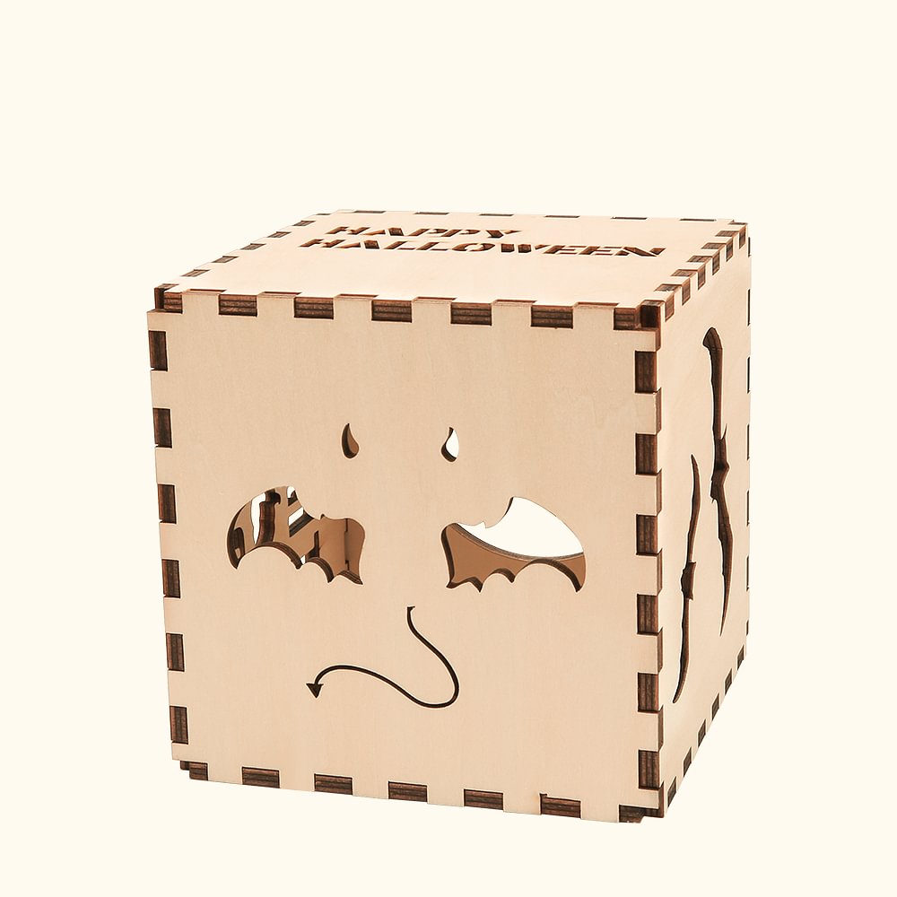 Lanterne en Bois Personnalisée avec Motif ou Texte d'Évidage   Style Jack-o'-lantern d'Halloween Cadeau pour Enfant