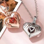 Henkilökohtainen Rakkaus Heart kädet Birthstone kaulakoru kaiverrettu nimi vuosipäivä syntymäpäivä lahja naisille