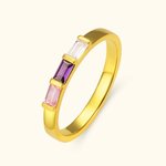 Personalizada rectangular 1-10 Familia Birthstone Anillo de plata esterlina Día de la Madre de regalo para ella