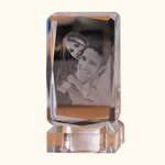 3D Foto Kristallklar Rektangel Minnesmärke