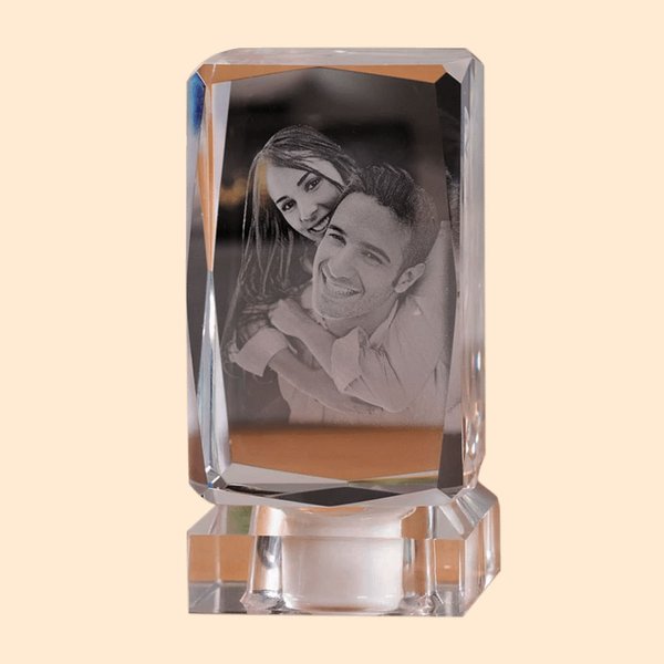 3D Foto Kristallklar Rektangel Minnesmärke