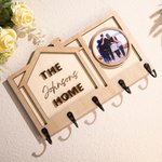 Porte-clés personnalisé avec photo du visage de l'animal de compagnie et nom gravé Cadeau de pendaison de crémaillère pour chat, chien et famille