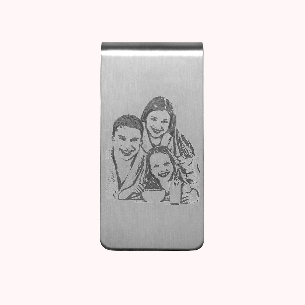 Pince à Billet Personnalisée en Acier Inoxydable | Cadeau Photo Unique Pour Homme - Callie FR