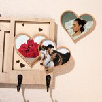 Porte-clés personnalisé avec photo du visage de l'animal de compagnie et nom gravé Cadeau de pendaison de crémaillère pour chat, chien et famille