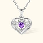 Henkilökohtainen Rakkaus Heart kädet Birthstone kaulakoru kaiverrettu nimi vuosipäivä syntymäpäivä lahja naisille