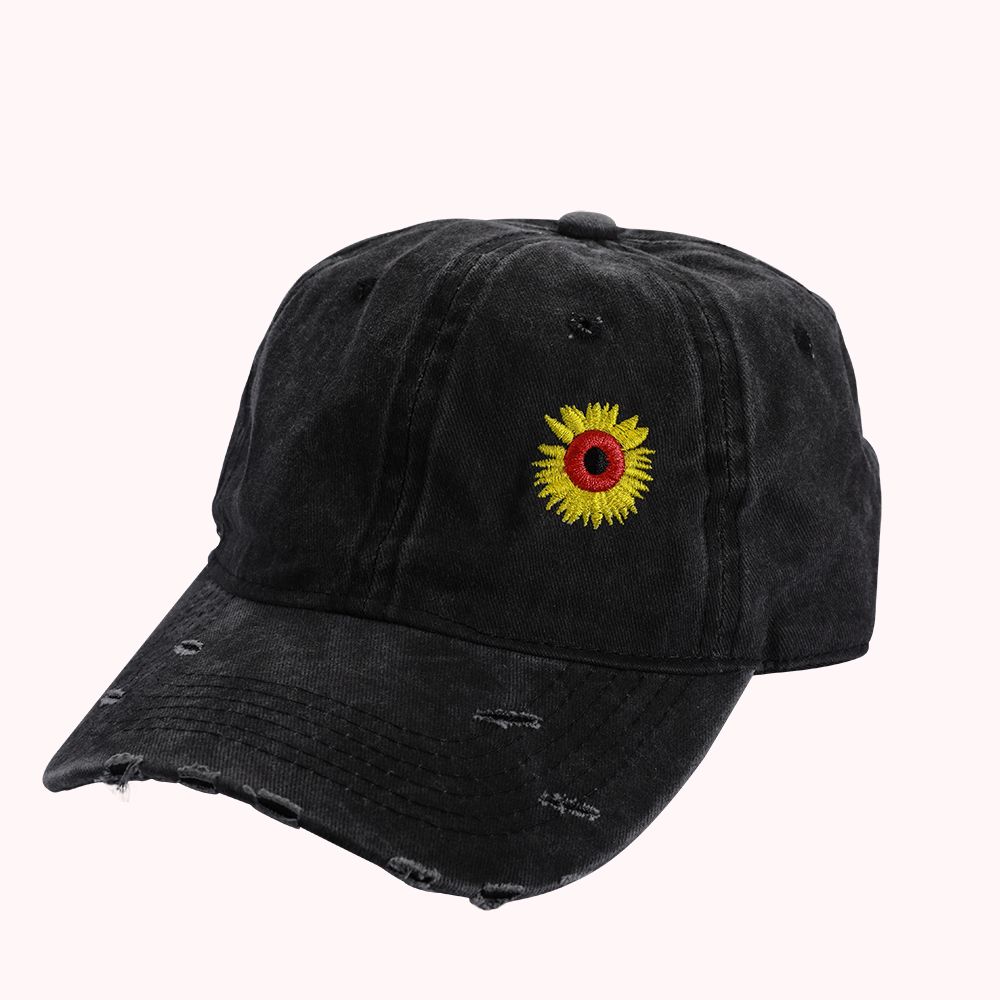 Chapeau de Baseball Tournesol Chapeau de Jardinage Chapeau d'Été Prénom de Broderie