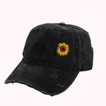 Embroidery Name Sunflower Baseball Hat Gardening Hat Summer Hat