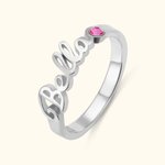 Vrouwen Namen Ring Gegraveerde Geboortestenen Op Maat